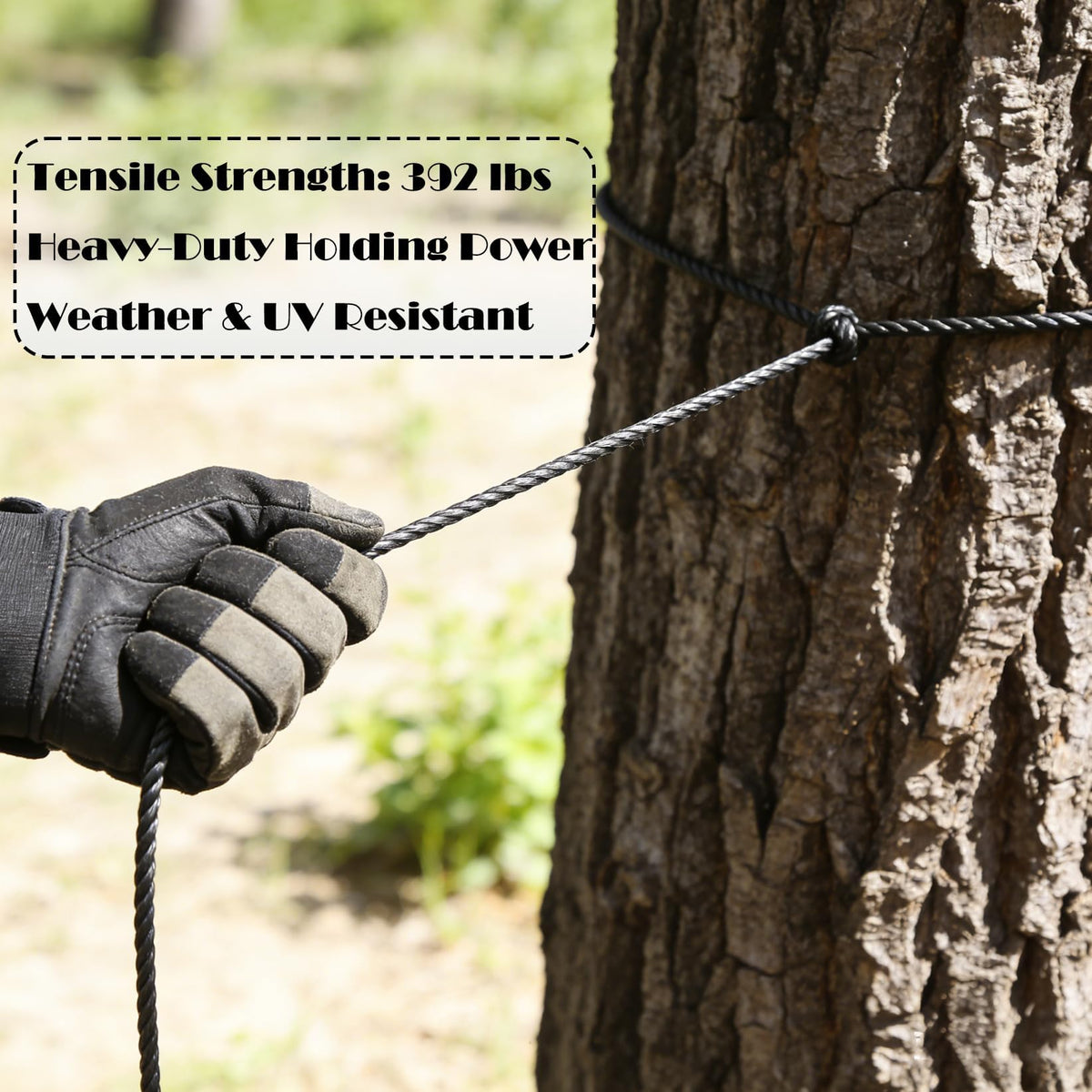 Black Nylon Twine 3mm 350ft UV Resistant Low Stretch Garden Camping Twisted