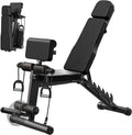 Adjustable Workout Bench, Weight Bench for Home Gym, Preacher Curl Bench with Leg Extension for Full Body Training