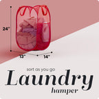 Mesh Pop-Up Laundry Hamper, Collapsible Basket 2-Pack