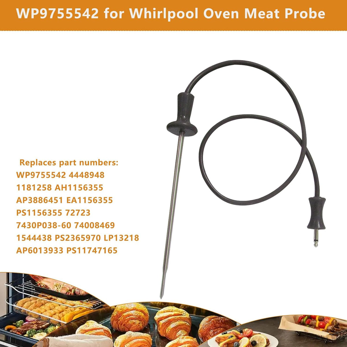 WP9755542 Replacement for Kitchenaid Oven Temperature Probe Sensor 9755542