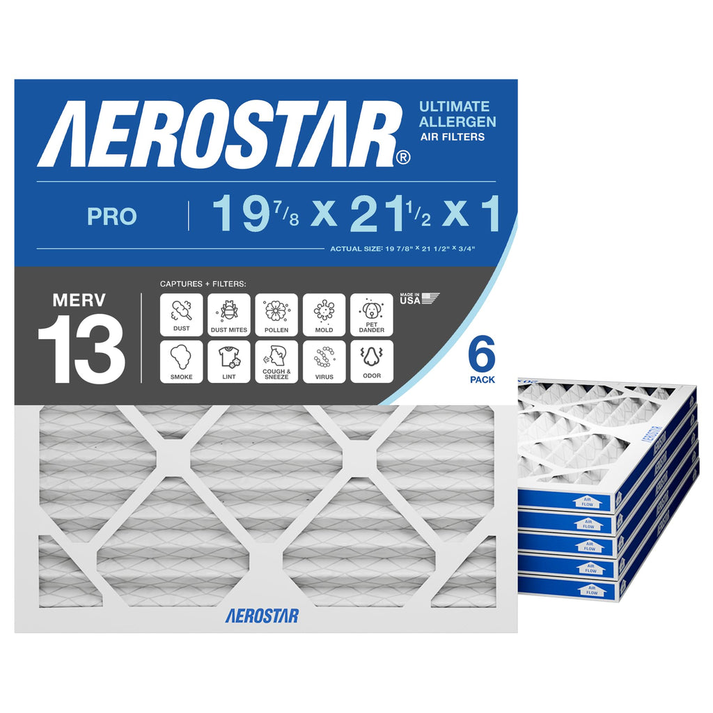 Air Filter 20x20x1 MERV 13 AC Filter, HVAC, Furnace Filter, 6 Pack
