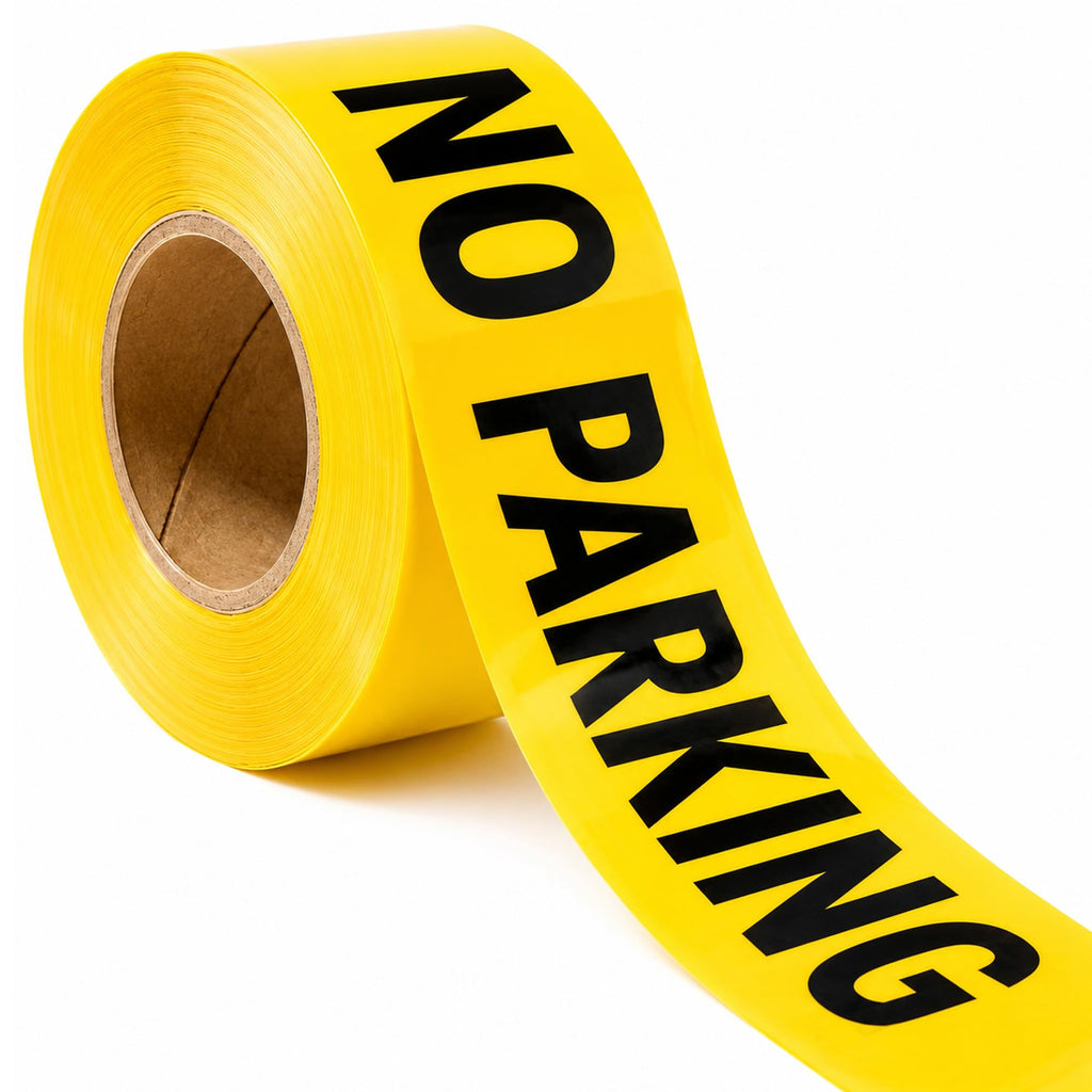 No Parking Tape | Yellow Caution Tape Roll 4-Pack, 656 Ft Each