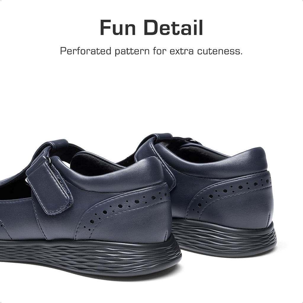 Girls Mary Jane School Uniform Shoes | Lightweight T-Strap dress shoes,breathable lining,arch support oxford flats