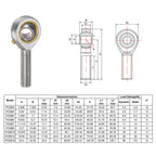 uxcell POSB7 7/16 Inch Male Rod End Bearing Set - 2pcs of 7/16-20 Left and Right Hand Thread Rod Ends with Jam Nut