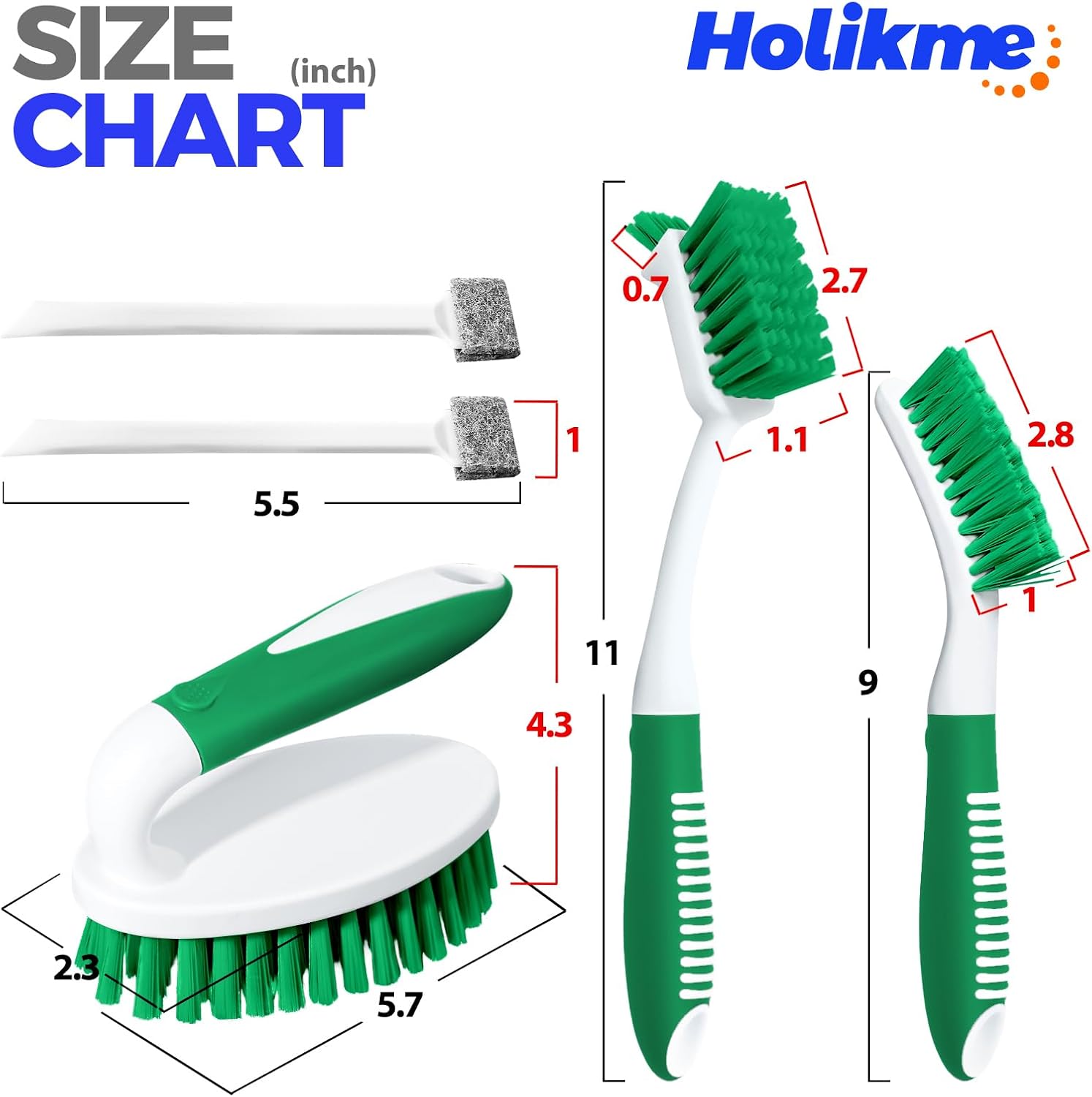 Cleaning Brush Set for Household Use, Scrub Brush, Kitchen Brush, Tile Lines Brush for Bathroom, Floor, Tub, Shower