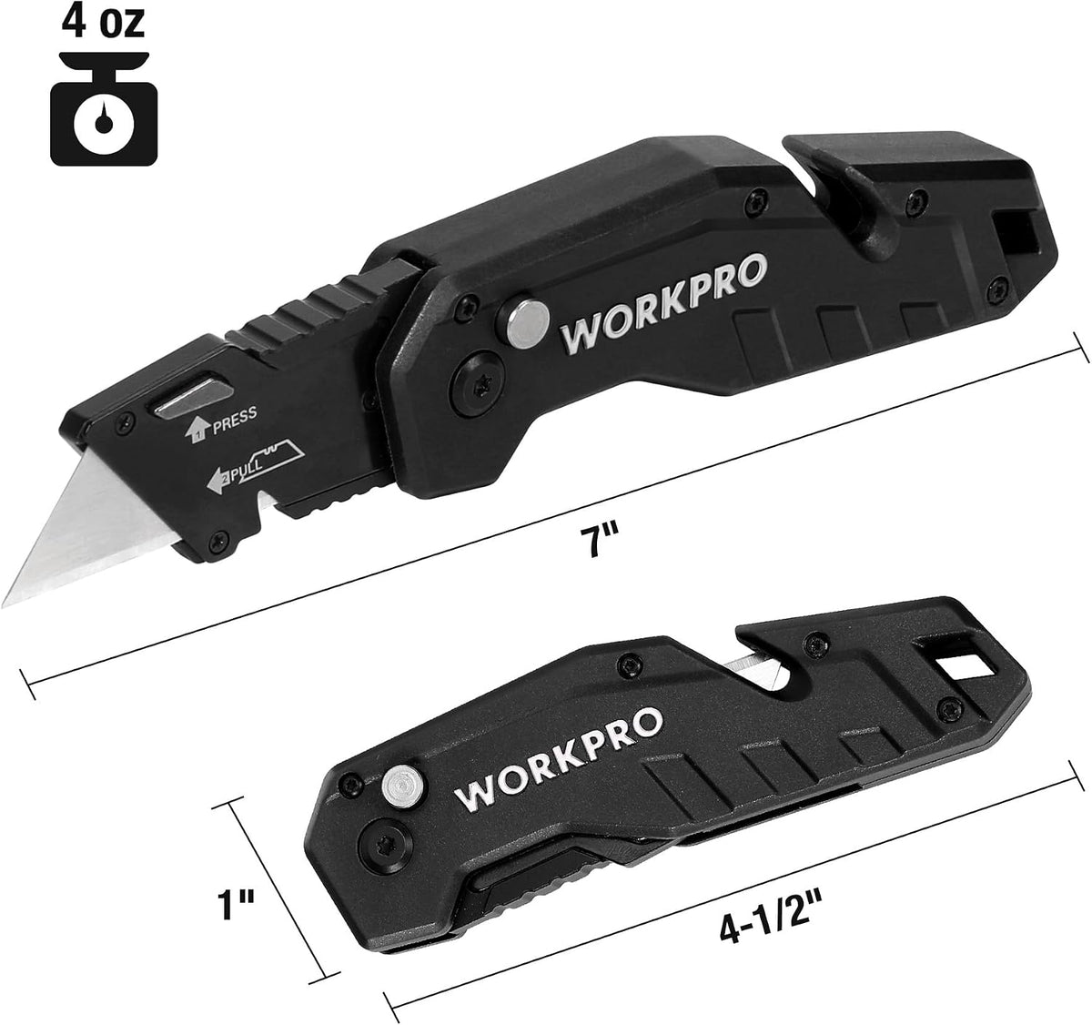 Folding Utility Knife with 10 Blades, Black