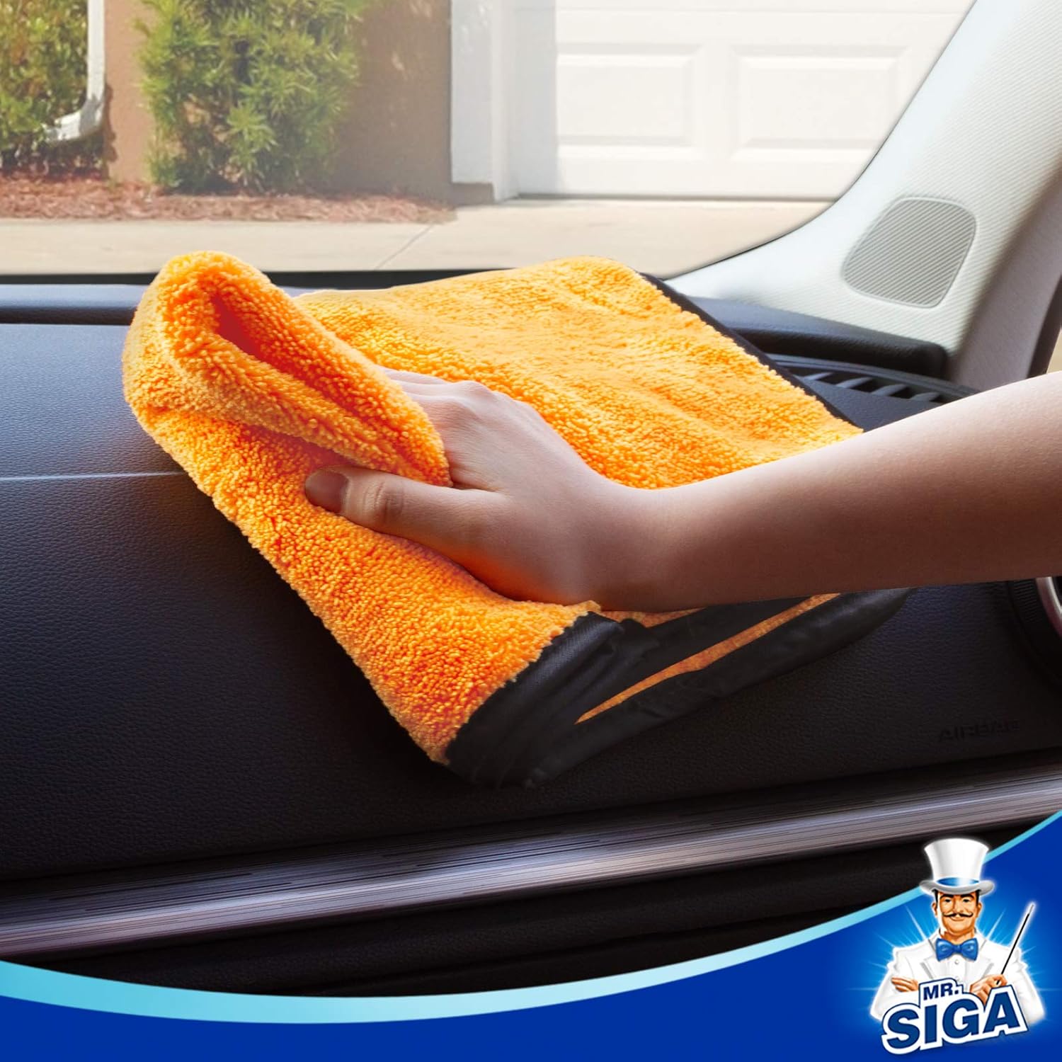 Professional Premium Microfiber Towels for Cars, Dual-Sided Car Washing and Detailing Towels, Gold, 15.7 x 23.6 inch