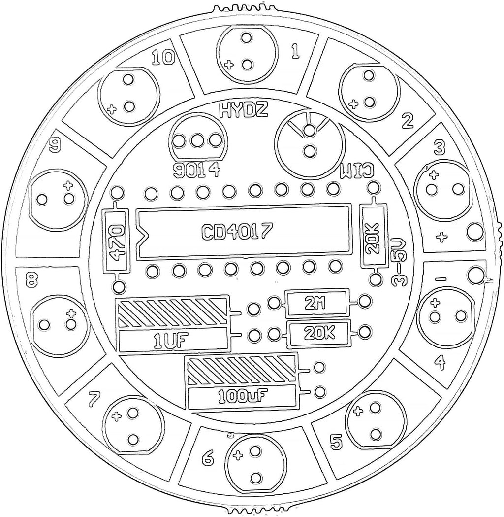 4PCS DIY CD4017 Colorful Voice Control Rotating LED Light Kit Practice Learning Electronics Training Board
