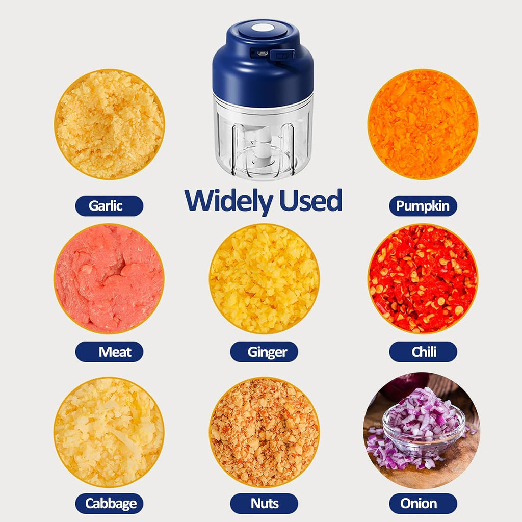 Upgrade Electric Garlic Chopper, Electric Mini Food Processor Portable Veggie Cutter Chopper, USB Rechargeable