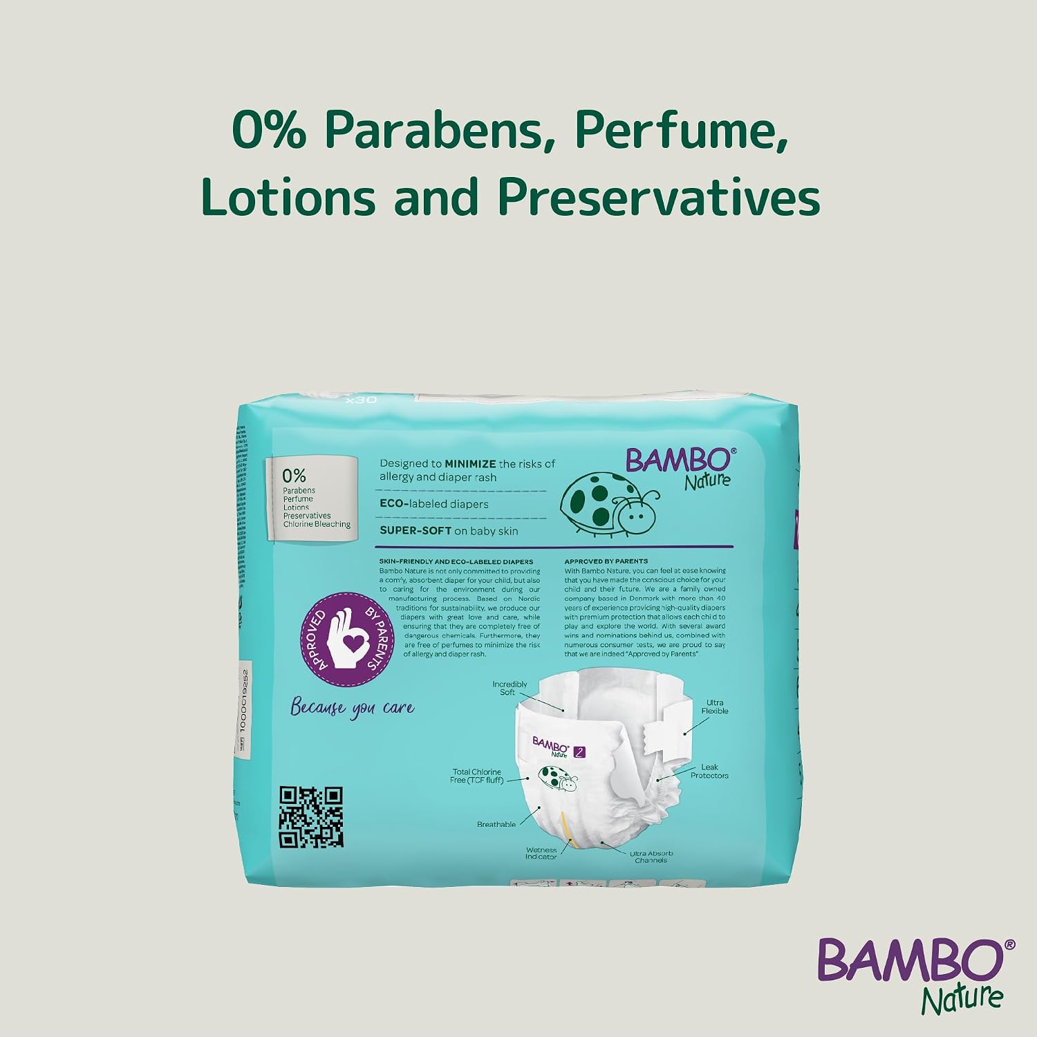 Hypoallergenic Baby Diapers, Eco-Labeled Diapers, Enhanced Leakage Protection, Totally Chlorine-Free, Skin Friendly
