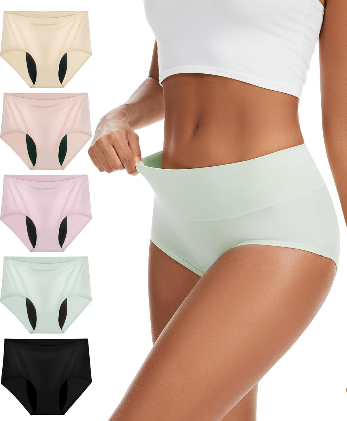 Women's Washable Incontinence Underwear 60ml 5, MulticolorA Large