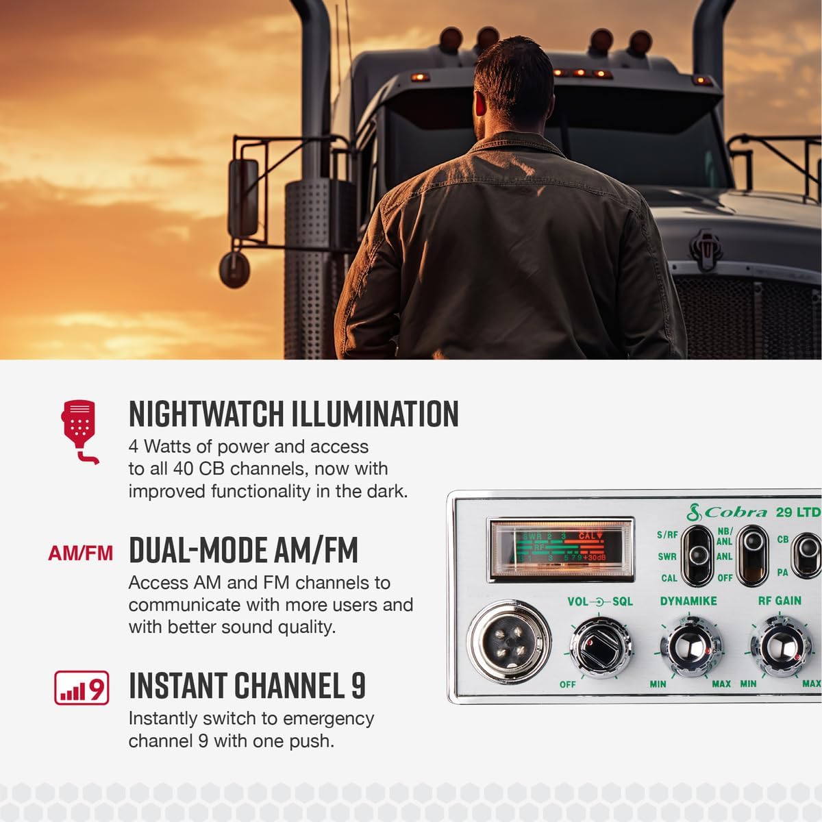 29 NW AM/FM Classic Professional CB Radio - Easy to Operate Emergency Radio, Travel Essentials, Instant Channel 9/19