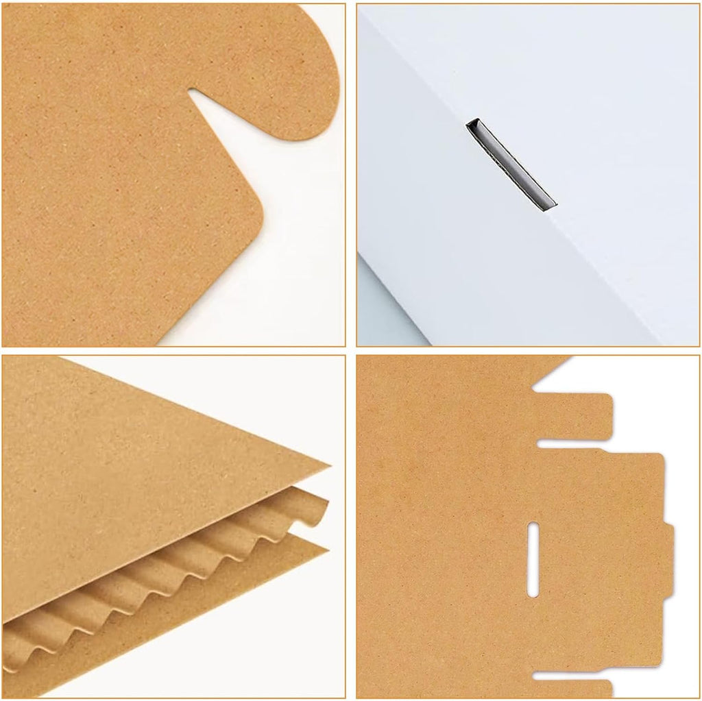 50 Pack,vinyl shipping box,12.5x12.5x2inch, Easy-Fold Shipping Box, White