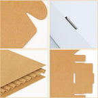 50 Pack,vinyl shipping box,12.5x12.5x2inch, Easy-Fold Shipping Box, White