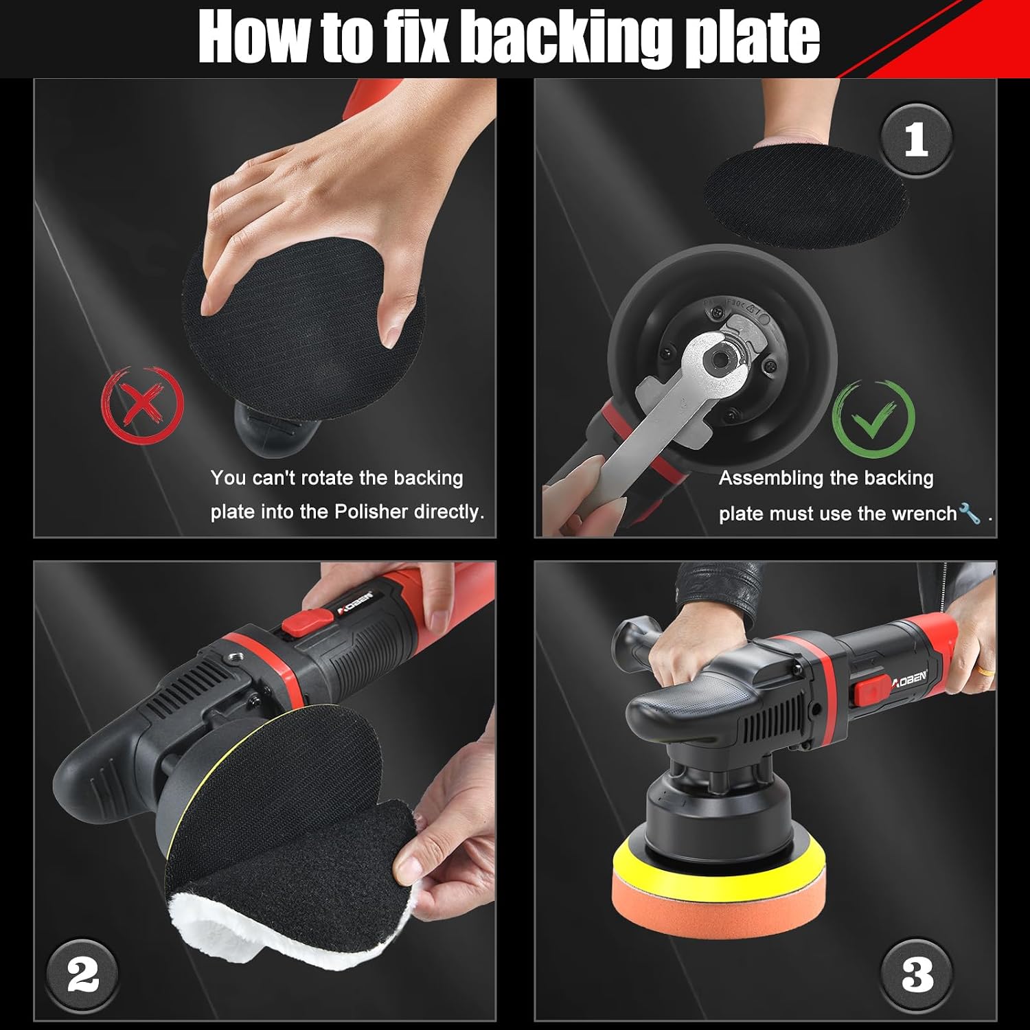 Car Buffer Polisher,6 inch Dual Action Polisher,Random Buffer Polisher kit with 6 Variable Speed