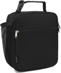 Kids Lunch Box Insulated Letter Print Soft Bag Mini Cooler Back to School Thermal Meal Tote Kit for Girls, Boys, Black