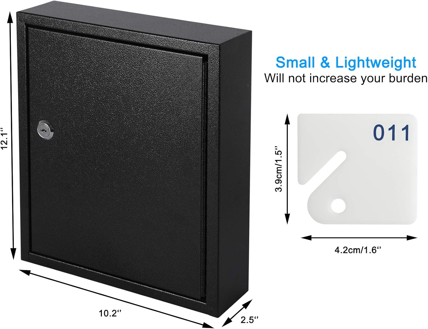Key Lock Box, Wall Mount 60 Key Cabinet, Black | Numbered Key Storage Organizer, Secure Lock Box, Key Hooks & Labels