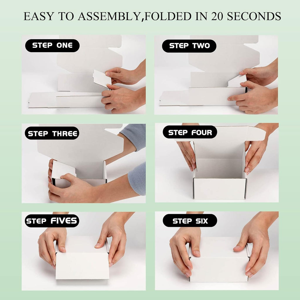 Small Shipping Boxes 9x6x4 Inch (25 Pack) - Sturdy White Corrugated Cardboard Boxes for Small Business, Ecommerce