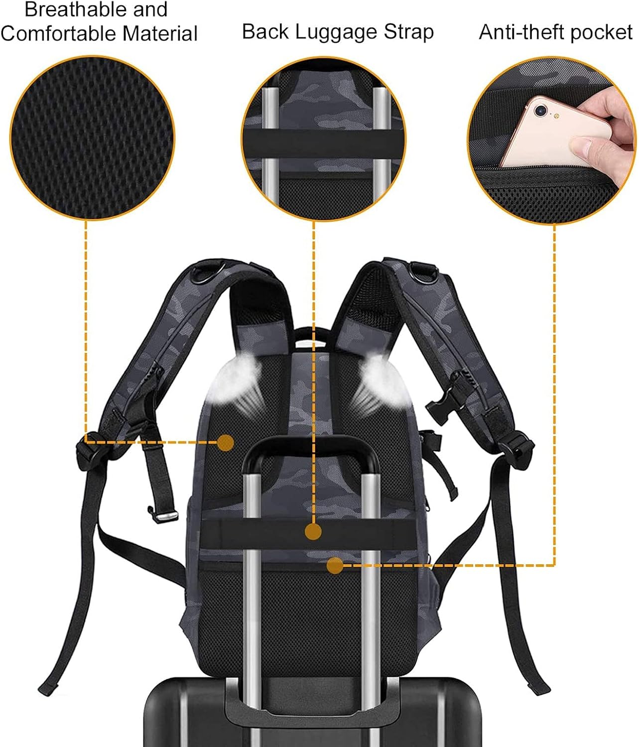 Camera Backpack, DSLR/SLR/Mirrorless Photography Camera Bag, Gray | Camouflage Waterproof Hardshell Case with Tripod