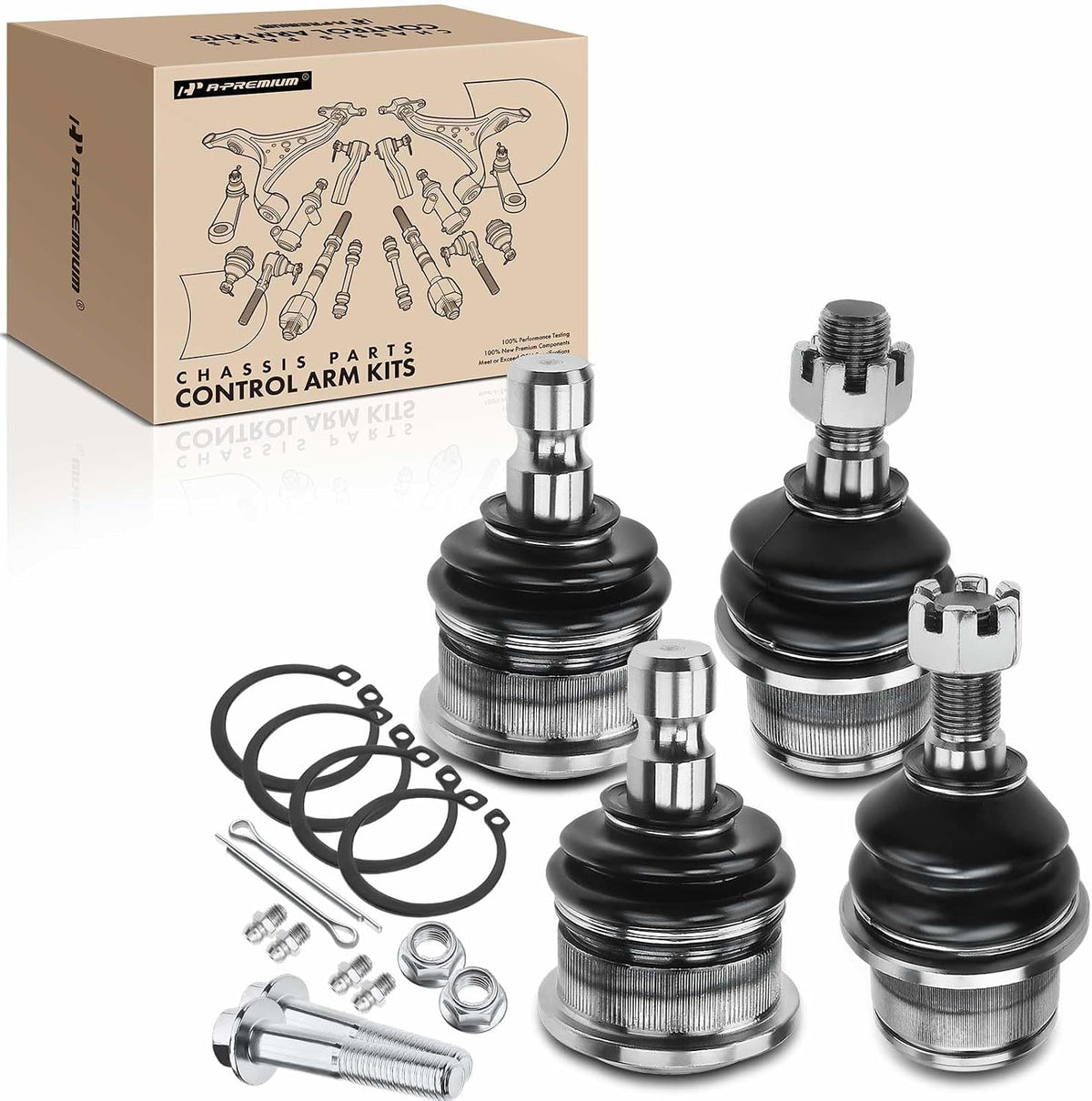 A-Premium Front Upper & Lower Ball Joint Kit, Compatible with Chevy, GMC