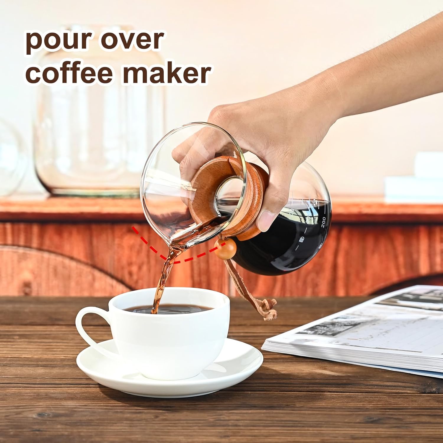Pour Over Coffee Maker with Stainless Steel Filter Pour Over Coffee Dripper | Pour Over Coffee13.5 OZ, Drip Coffee