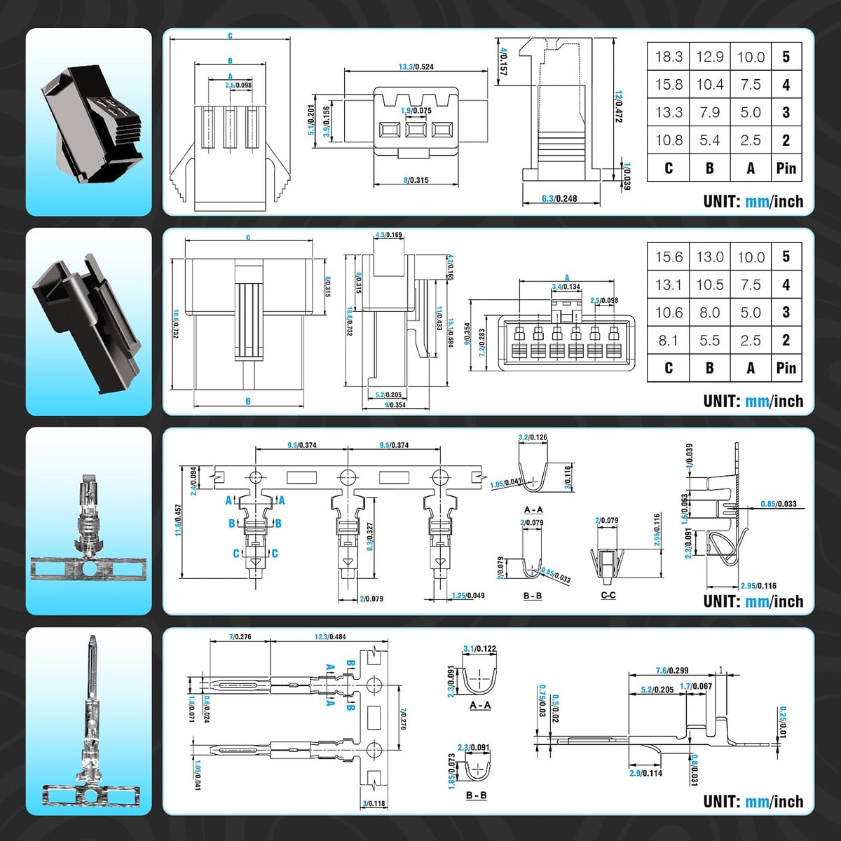 CQRobot JST SM 2.5mm Pitch 2-Pin Electronic Computer Connector Adapter