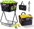 Tennis & Pickleball Hopper Holds 200/175/150/120 Balls, 3-in-1 Tennis Foldable Pickleball Basket Cart for Easy