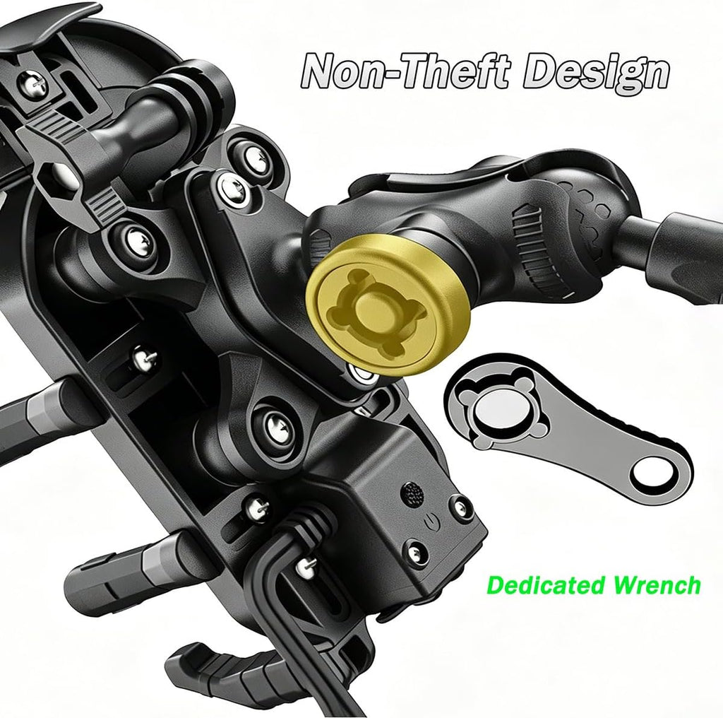 Motorcycle Phone Mount with Sunshade for KTM 890 Duke R (2021-2025), 360° Rotatable Shockproof Handlebar & Mirror