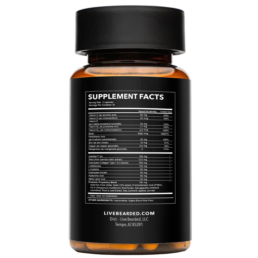 Beard Boost Beard Growth Vitamins for Men, 90-Day Supply