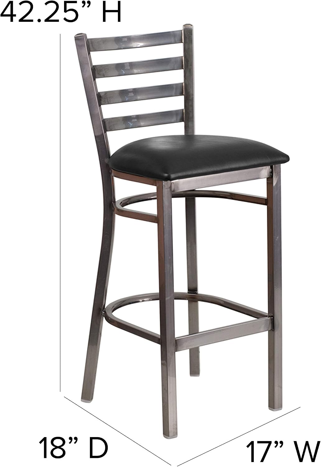 Hercules Metal Restaurant Barstool, Black, 2-Pack