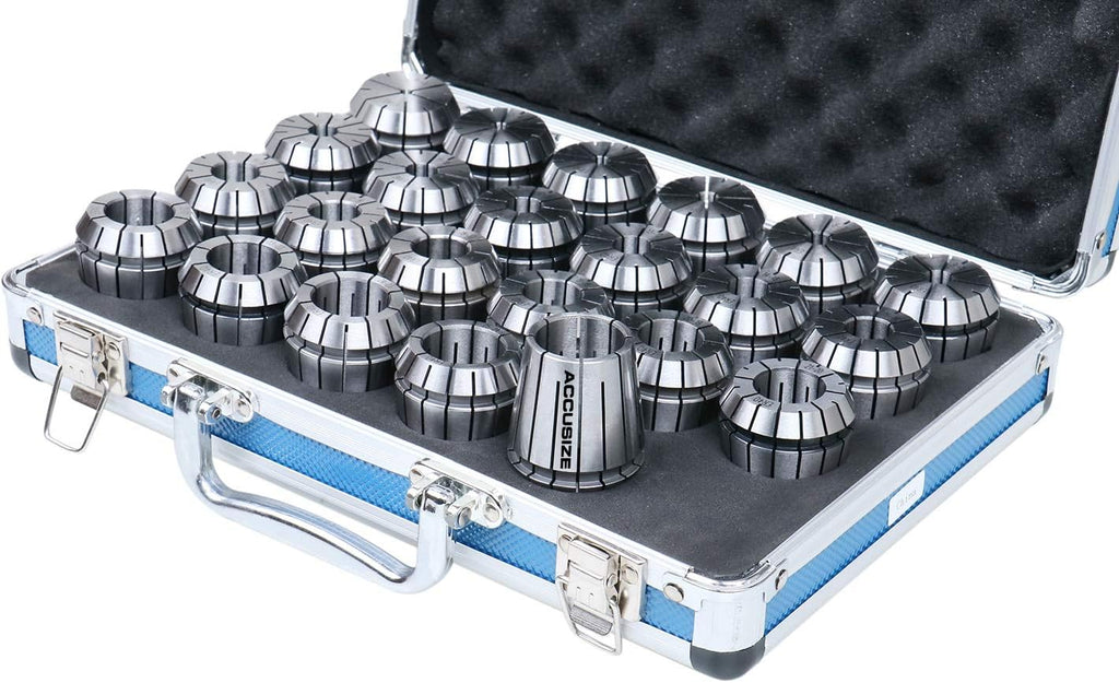 Accusize ER40 Metric Collet Set 4-26mm x 1mm, 23 Pc, 3350-0586