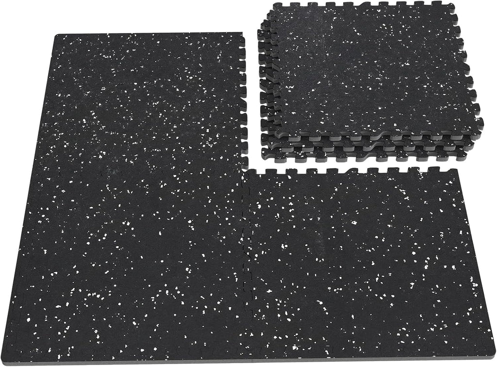 0.56" Thick Rubber Top Gym Flooring for Home Gym, High Density EVA Foam Exercise Mats, Interlocking Gym Flooring for