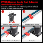 SWER Guide Rail Adapter for Milwaukee Compact Router, Precision Track Guide