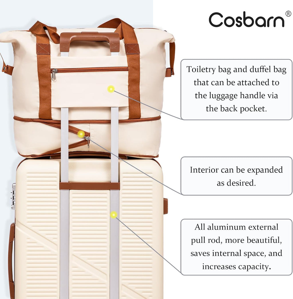 5 Piece Luggage Sets with Spinner Wheels, Hardshell ABS Suitcase Set with Tsa Lock, Lightweight Hardside Waterproof