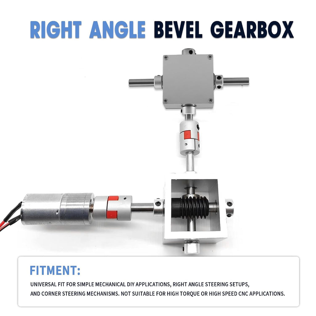 90 Degree Right Angle Bevel Gearbox 1:1 Forward Reverse Double Output Shaft