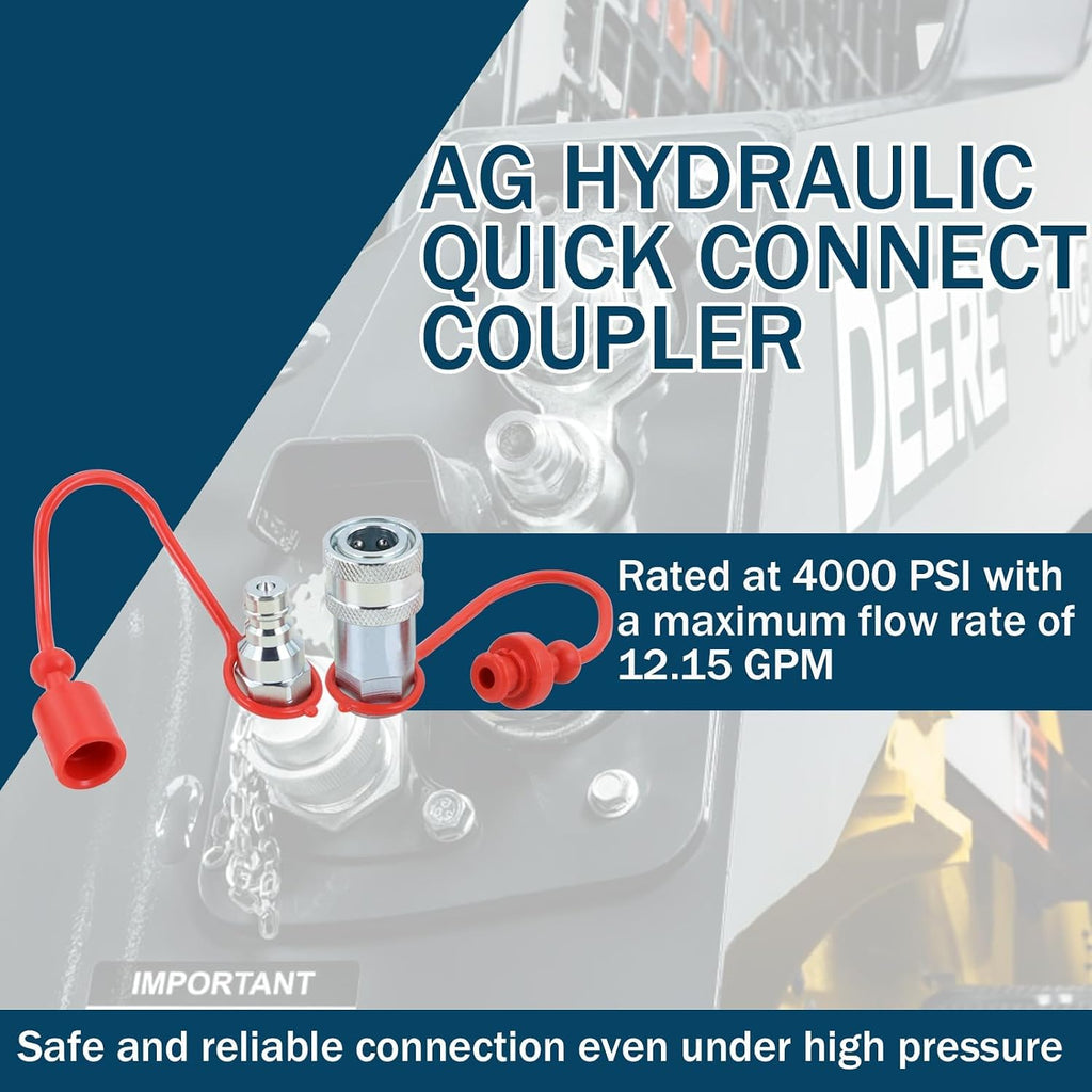 3/8" NPT Ag Hydraulic Quick Connect Coupler
