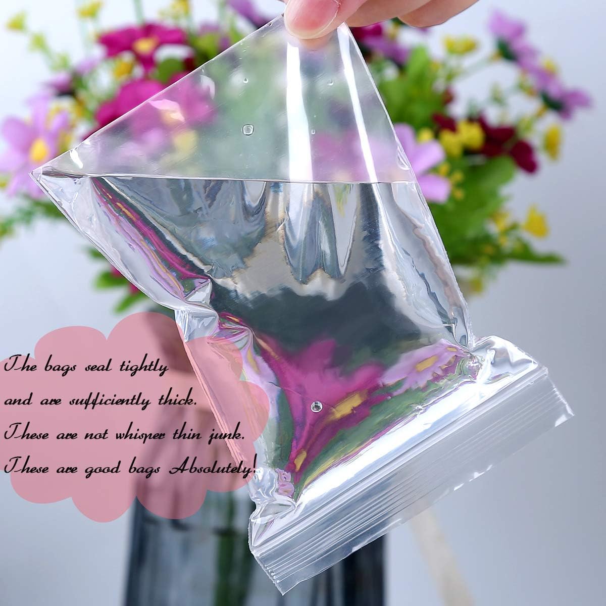 Small Poly Zipper Bags 3 x 4 in ,Clear,(200pcs 2Mil)