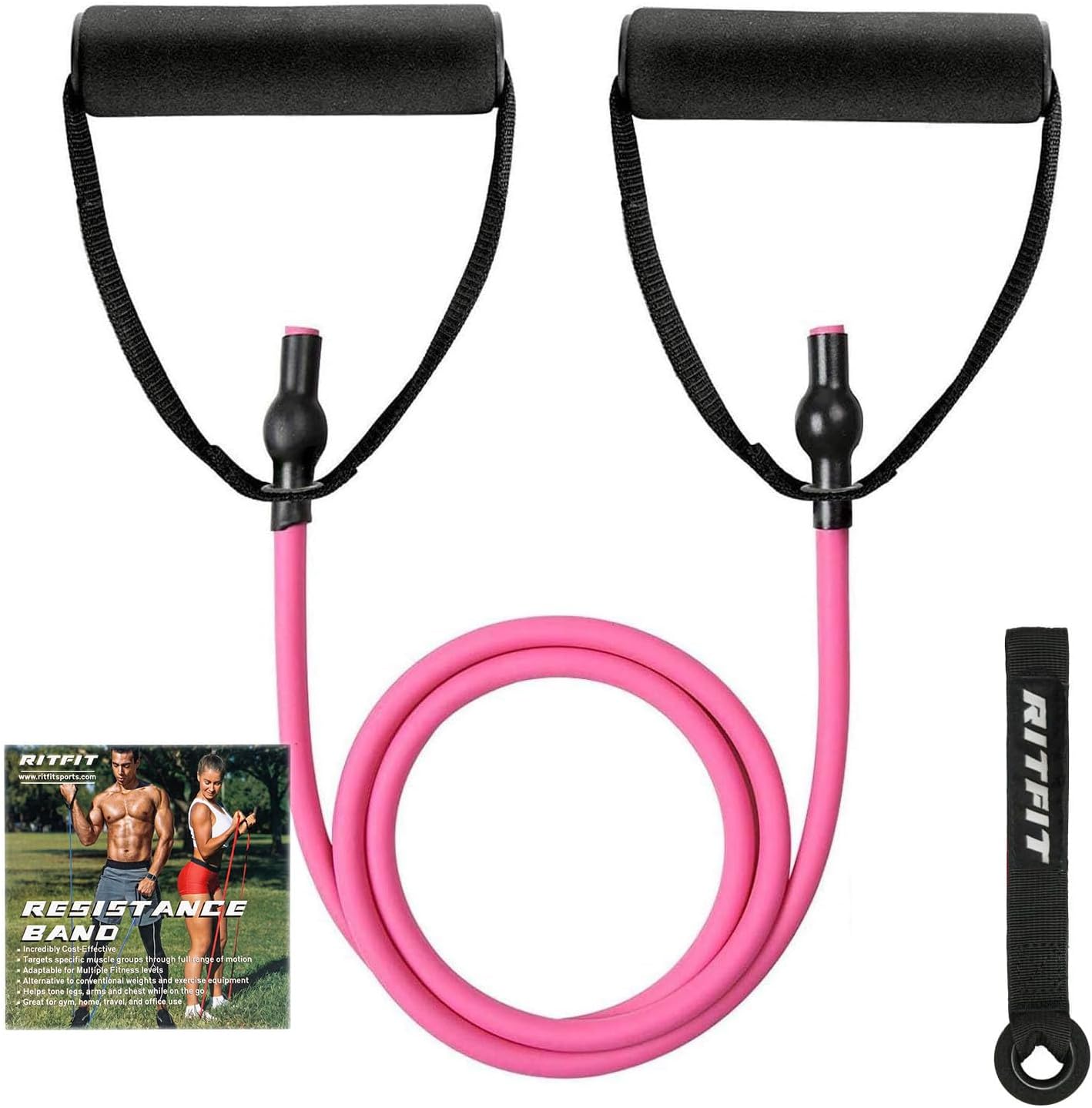 Single Resistance Bands with Handles Door Anchor for Home Gym | Door Anchor, Workout Guidance included, Exercise
