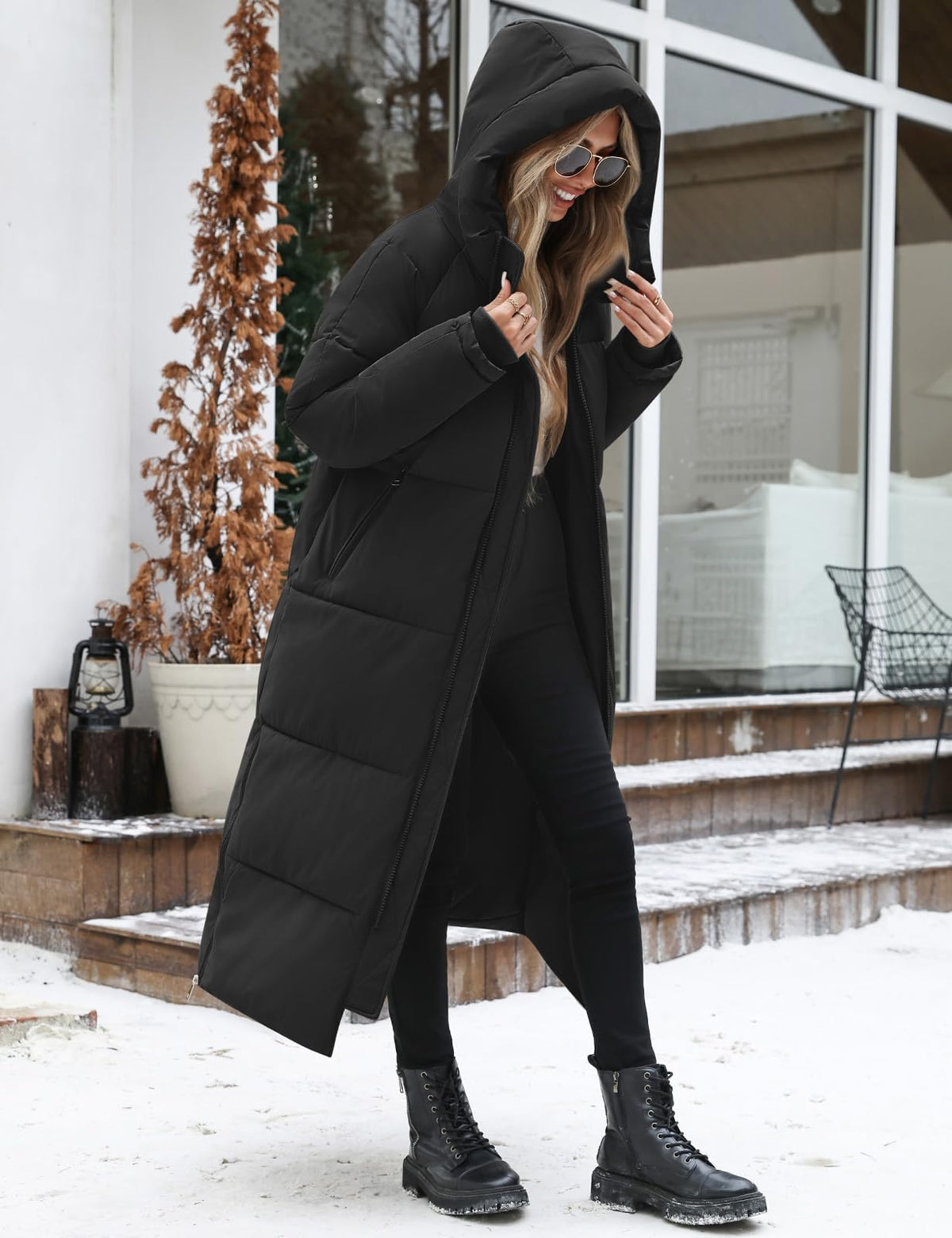 Women Long Winter Puffer Thickened Quilted Hooded Coats