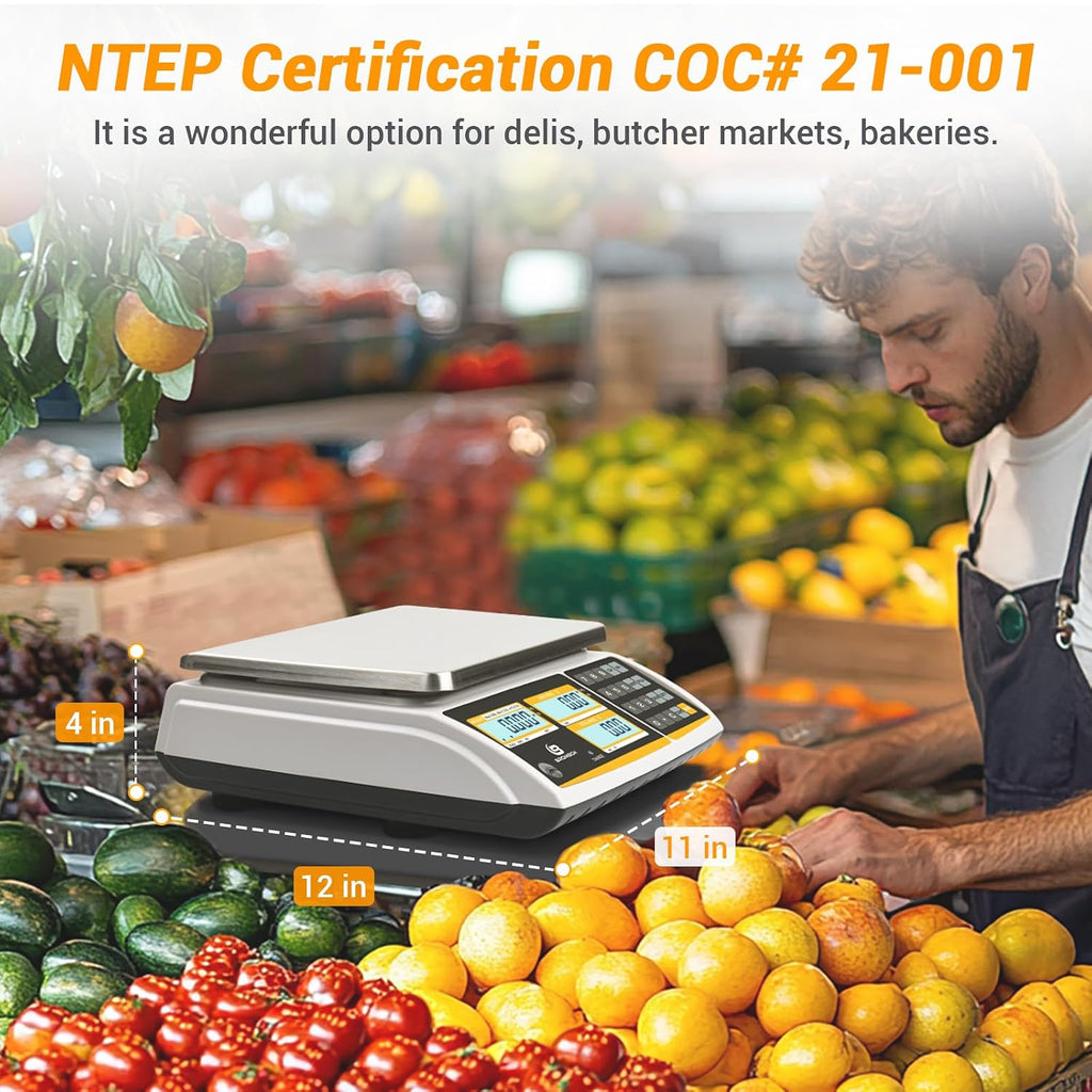 NTEP Certified Scale Price Computing, 60lb Capacity, COC #21-001