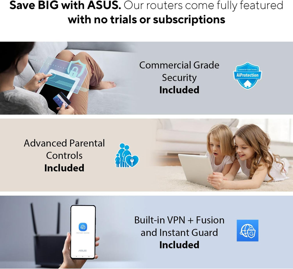 ZenWiFi Whole-Home Dual-Band Mesh WiFi 6 System XD6 White - 2 Pack, Coverage up to 5,400 sq.ft & 4+ Rooms, 5400Mbps