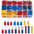200pcs Insulated Crimp Wire Connector Terminal Assortment | Contains Ring, Butt Splice, Spade Male & Female, Fork