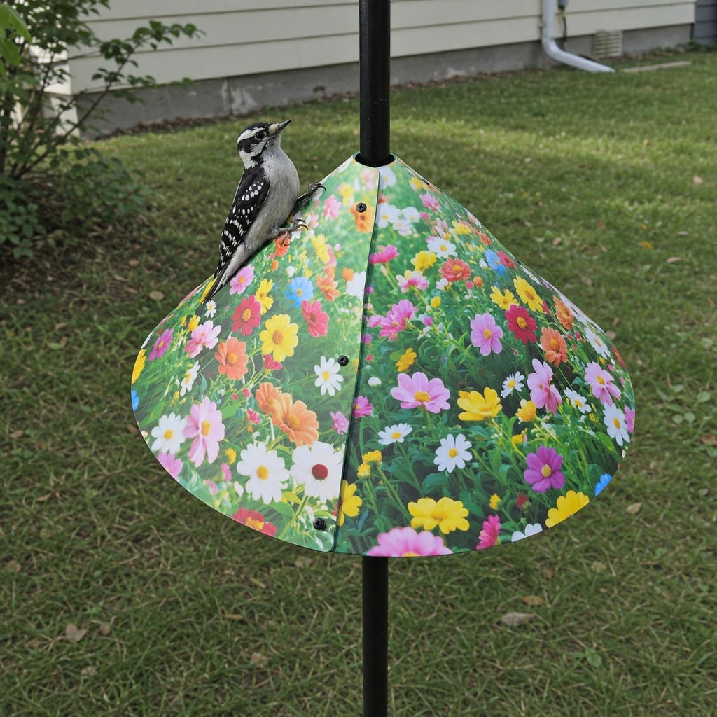 Floral Pattern Squirrel Baffle - Keep Squirrels Away and Attract Birds - Durable Cone - Shaped Squirrel - Proof Guard