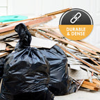 Heavy Duty 42-Gallon Contractor Trash Bags,Tear Resistant,Black,10 Ct