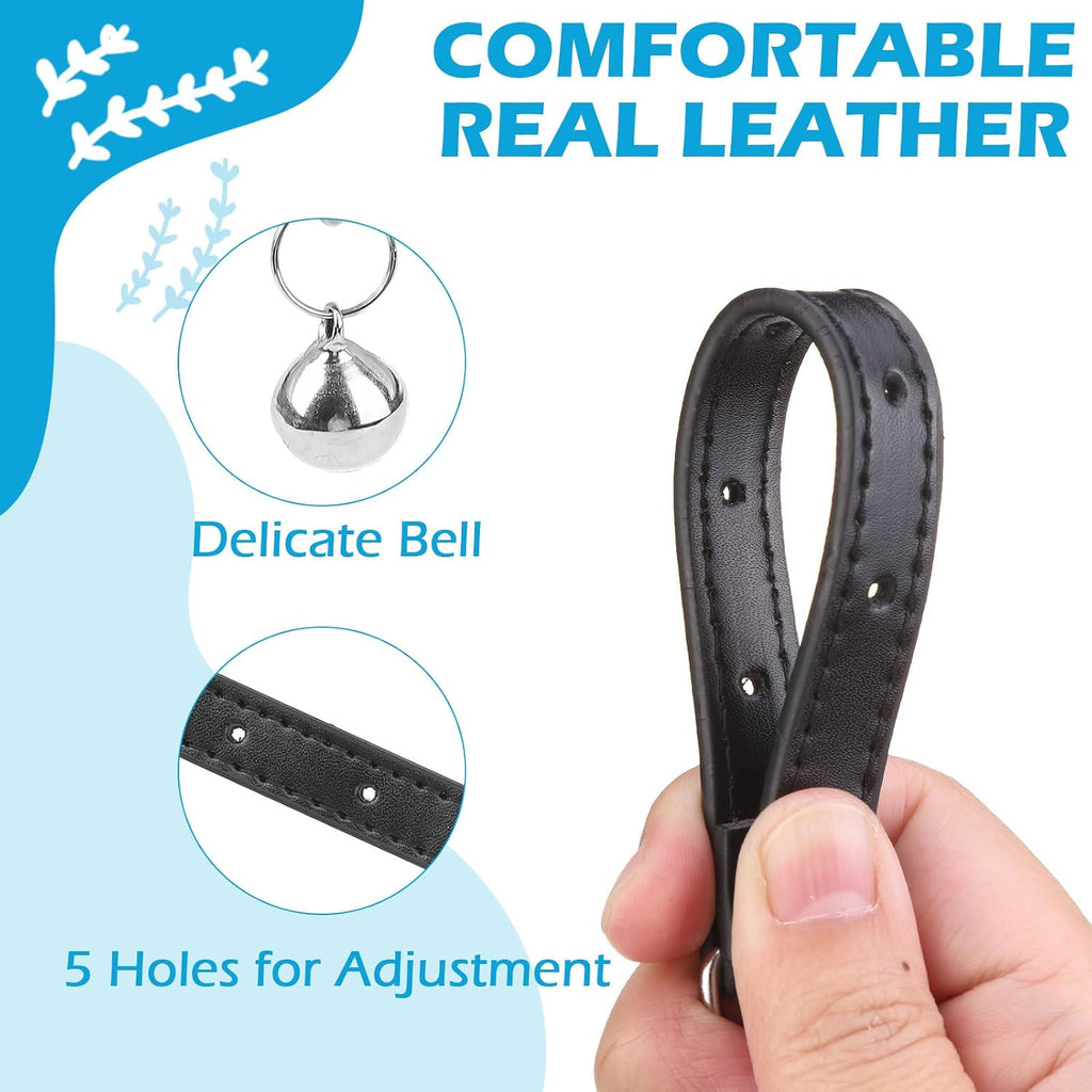 Cat Collar with Bell,Black (Pearl)