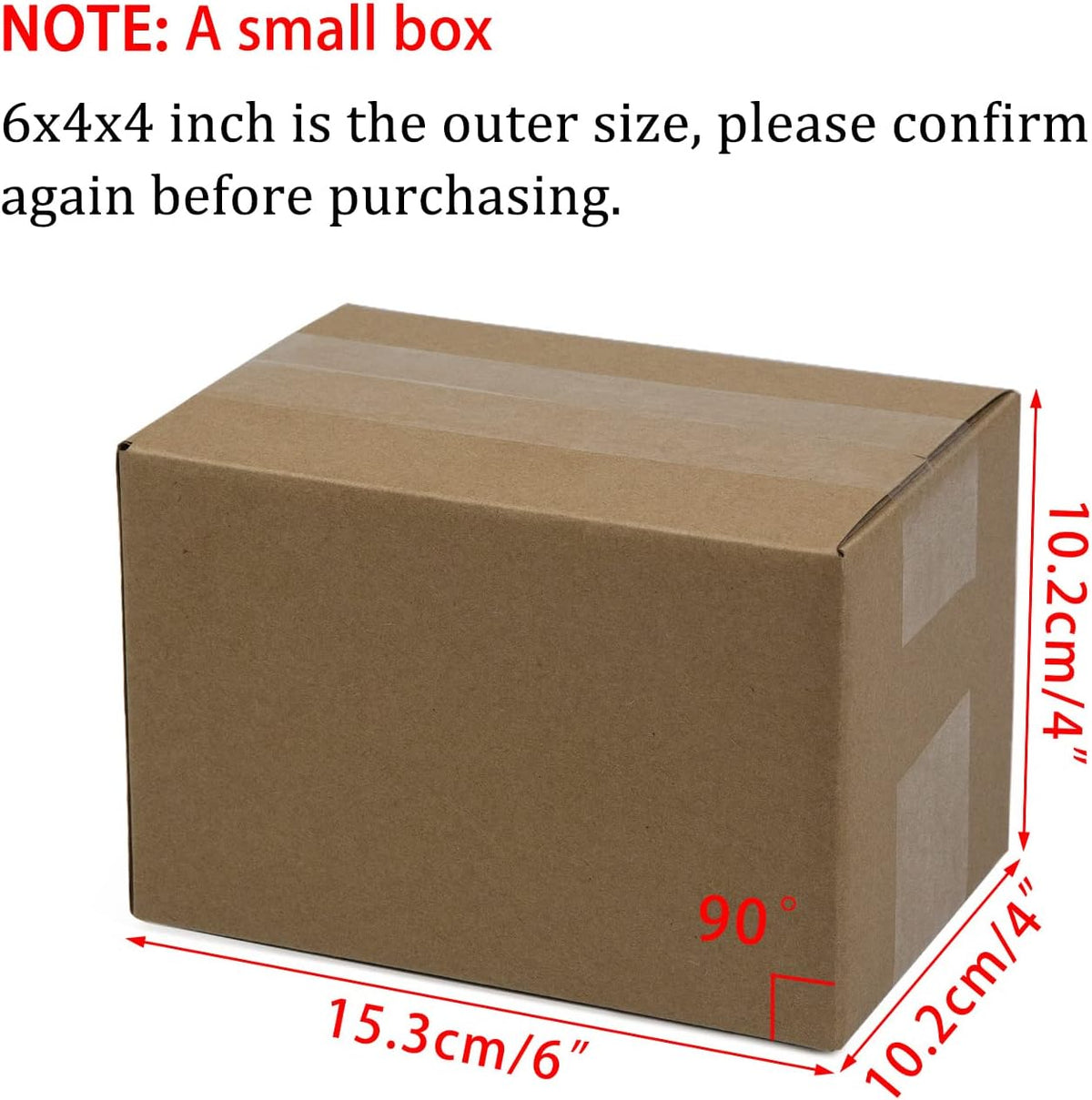 50 Pack 6x4x4 Inches Shipping Boxes, Small Corrugated Cardboard Boxes for Mailing and Packing, Brown