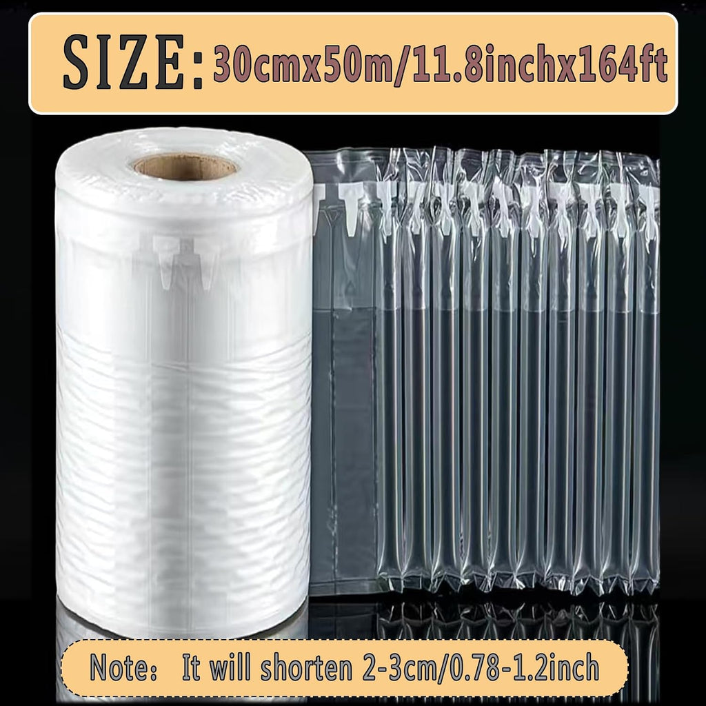 Inflatable Bubble Wrap Roll 7.8inch x 166ft with Pump, Air Pillows for Shipping Packaging, Breakpoint Perforation