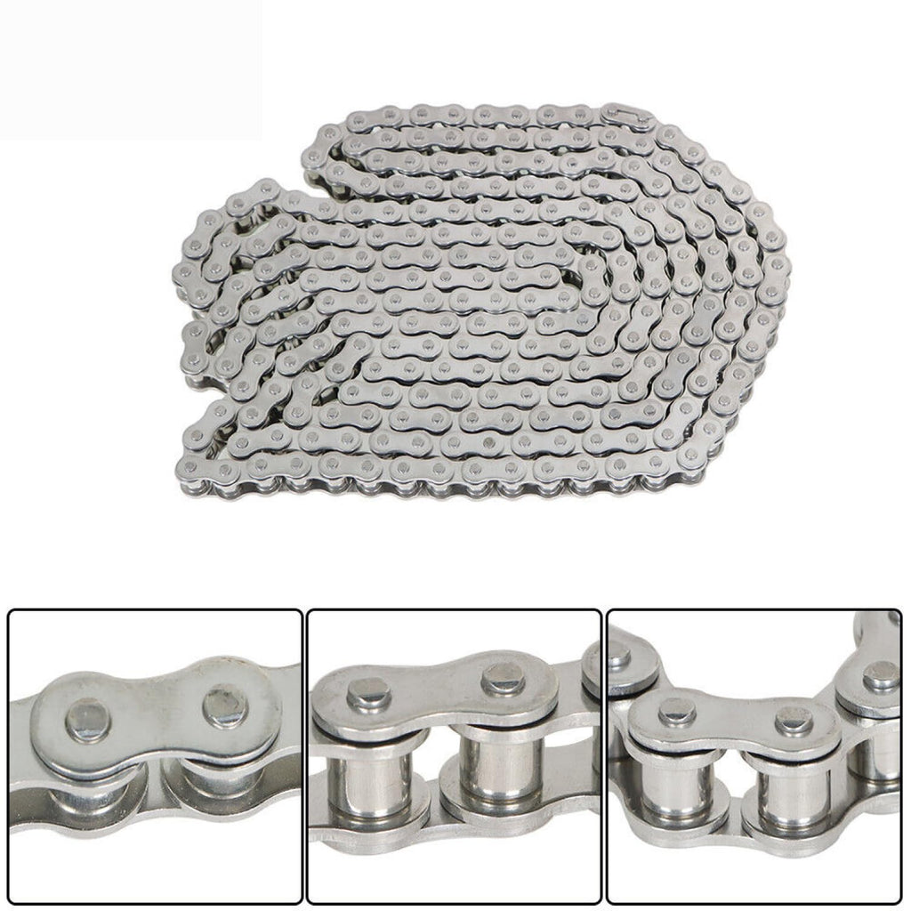 ANSI #40SS 08A Stainless Steel Roller Chain 10 Feet, Single Strand, Ideal for Chain Driven Slide Gate Operator and More, Interchangeable with ANSI #41#428 and #420 Roller Chain