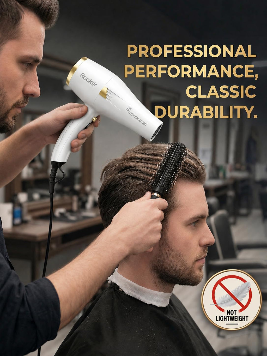 Professional Salon Hair Dryer with Diffuser, 1875W AC Motor
