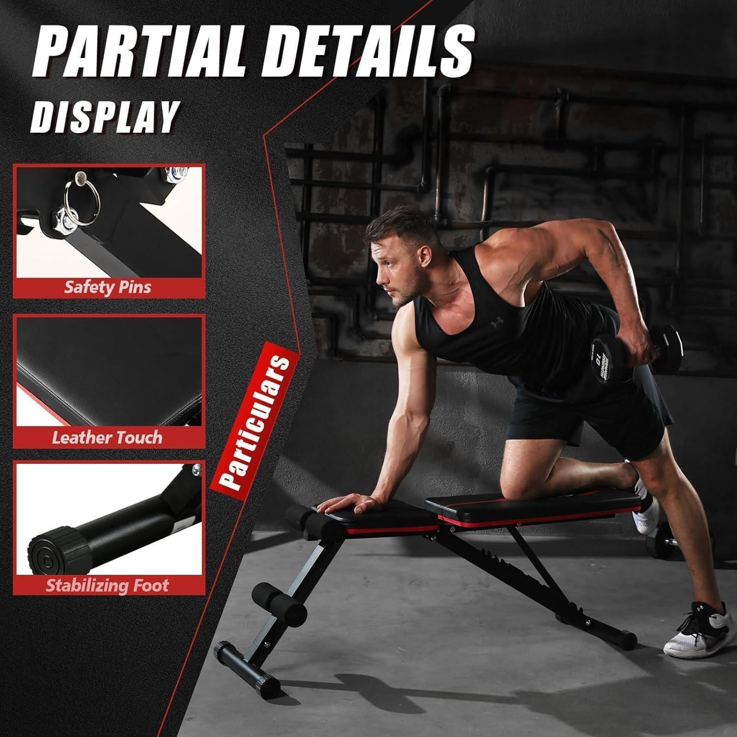 Weight Bench Press, Adjustable Workout Bench, Foldable Strength Bench | 8 Levels Adjustable, 880LBS Capacity Weight